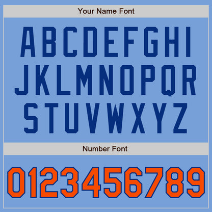 Custom Light Blue Orange-Royal Authentic Two Tone Baseball Jersey - Sky-Custom