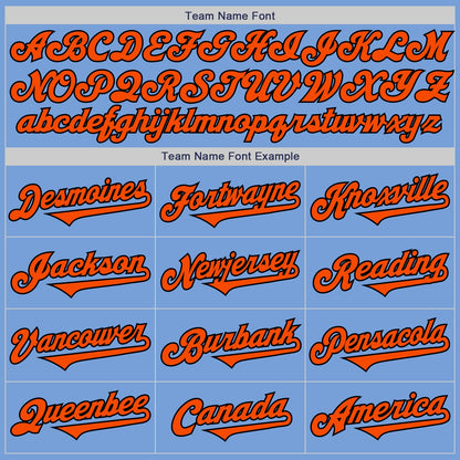 Custom Light Blue Orange-Black Authentic Two Tone Baseball Jersey - Sky-Custom