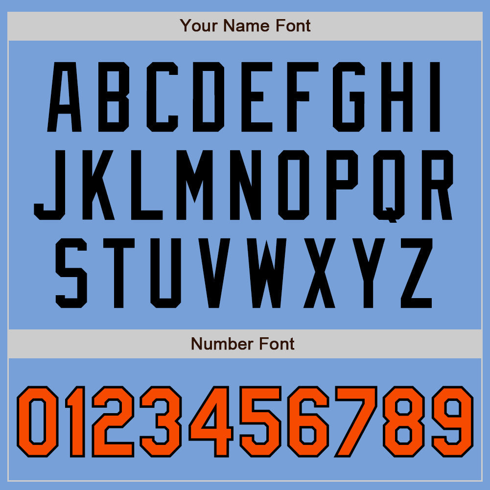 Custom Light Blue Orange-Black Authentic Two Tone Baseball Jersey - Sky-Custom