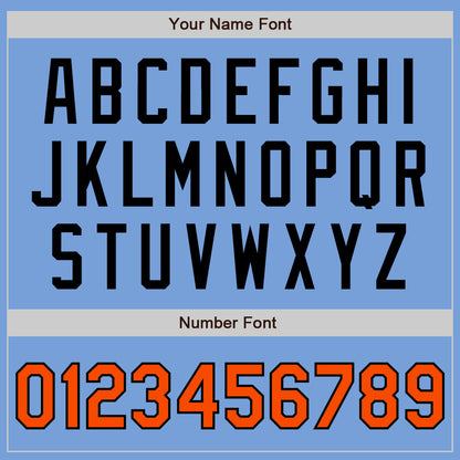 Custom Light Blue Orange-Black Authentic Two Tone Baseball Jersey - Sky-Custom