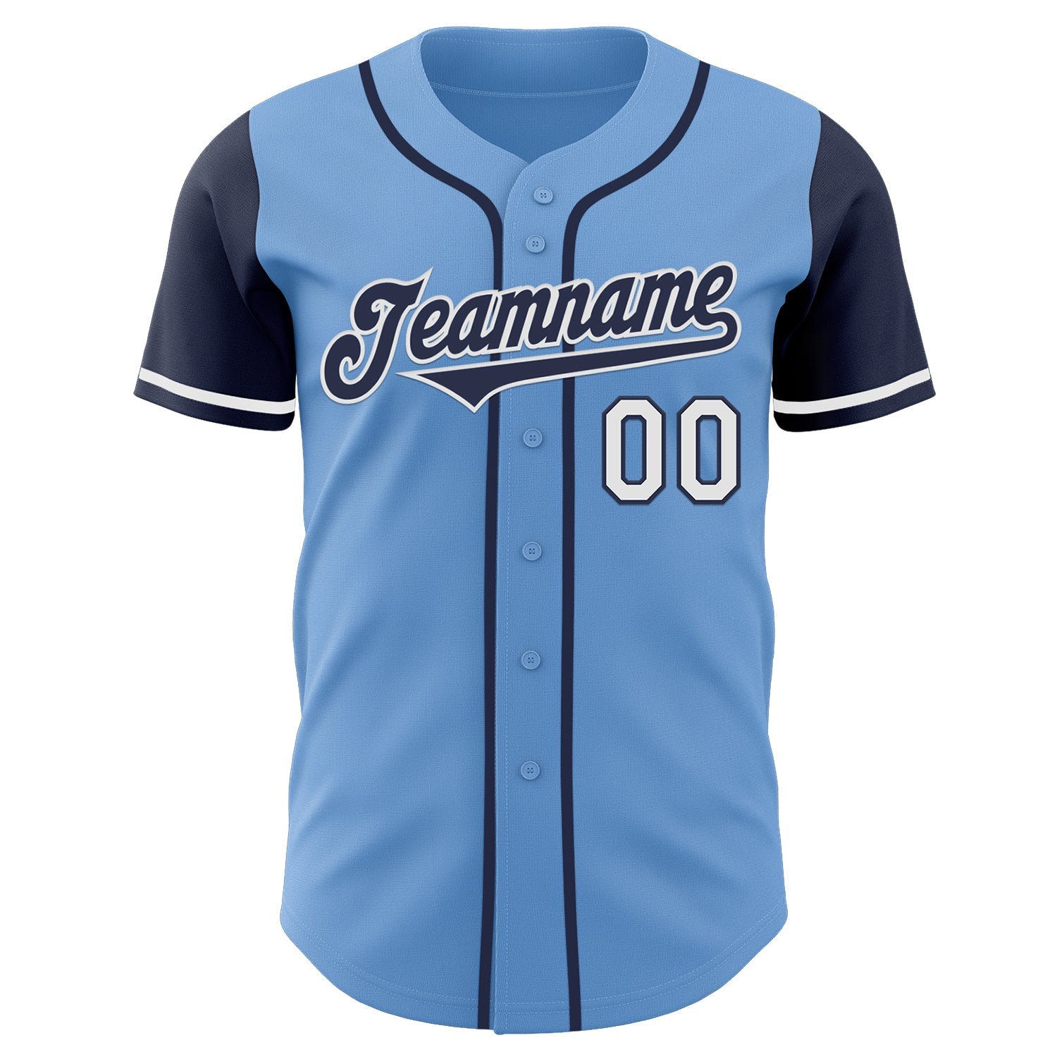 Custom Light Blue Navy-White Authentic Two Tone Baseball Jersey - Sky-Custom