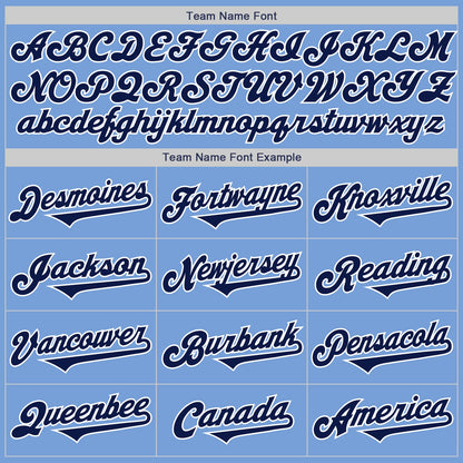 Custom Light Blue Navy-White Authentic Two Tone Baseball Jersey - Sky-Custom