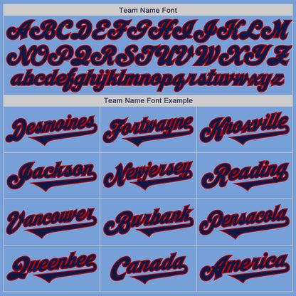 Custom Light Blue Navy-Red Authentic Two Tone Baseball Jersey - Sky-Custom