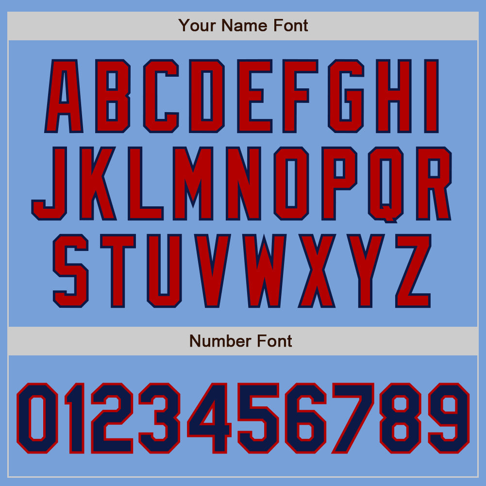 Custom Light Blue Navy-Red Authentic Two Tone Baseball Jersey - Sky-Custom