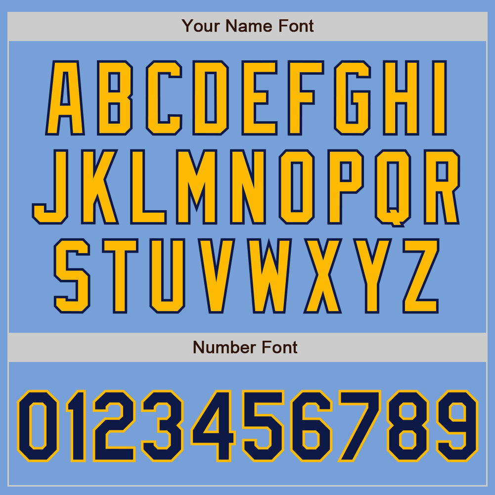 Custom Light Blue Navy-Gold Authentic Two Tone Baseball Jersey - Sky-Custom