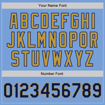 Custom Light Blue Navy-Old Gold Authentic Two Tone Baseball Jersey - Sky-Custom