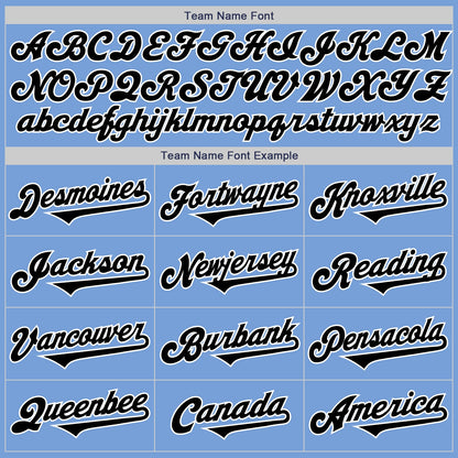 Custom Light Blue Black-White Authentic Two Tone Baseball Jersey - Sky-Custom