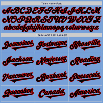 Custom Light Blue Black-Red Authentic Two Tone Baseball Jersey - Sky-Custom