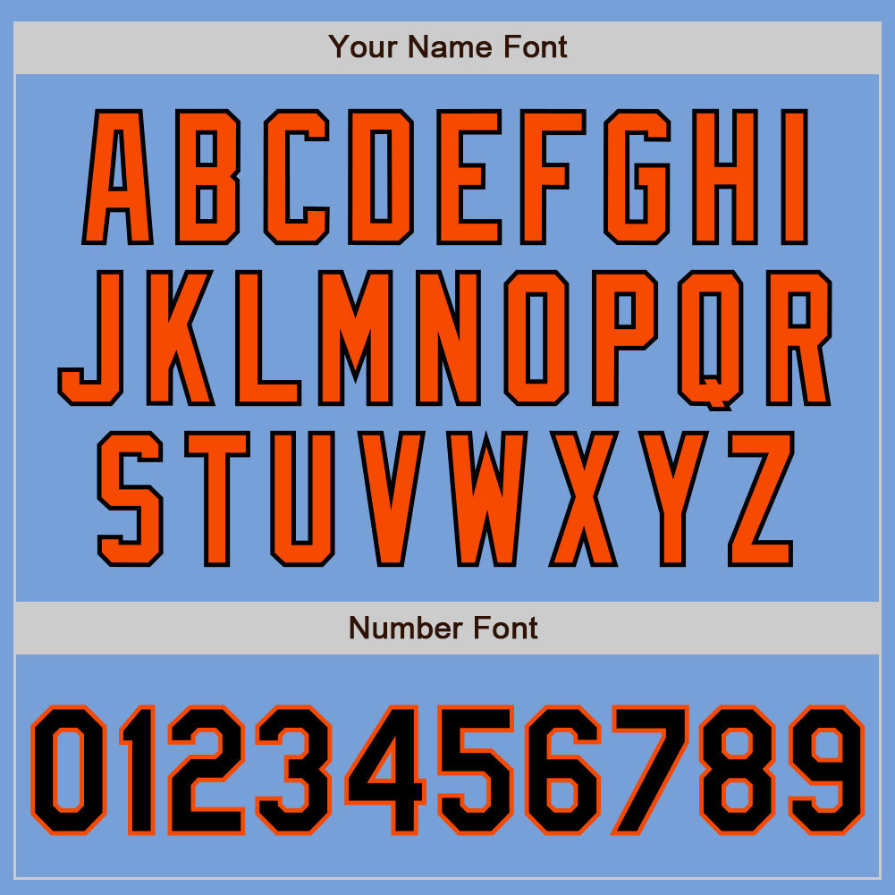 Custom Light Blue Black-Orange Authentic Two Tone Baseball Jersey - Sky-Custom