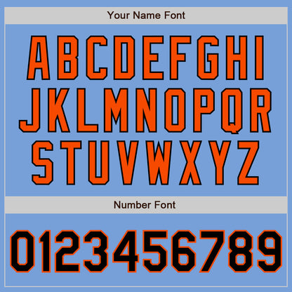 Custom Light Blue Black-Orange Authentic Two Tone Baseball Jersey - Sky-Custom