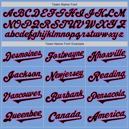 Custom Light Blue Black-Pink Authentic Two Tone Baseball Jersey - Sky-Custom