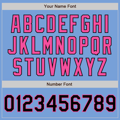 Custom Light Blue Black-Pink Authentic Two Tone Baseball Jersey - Sky-Custom