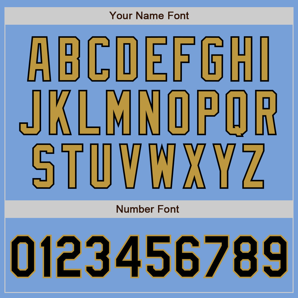 Custom Light Blue Black-Old Gold Authentic Two Tone Baseball Jersey - Sky-Custom