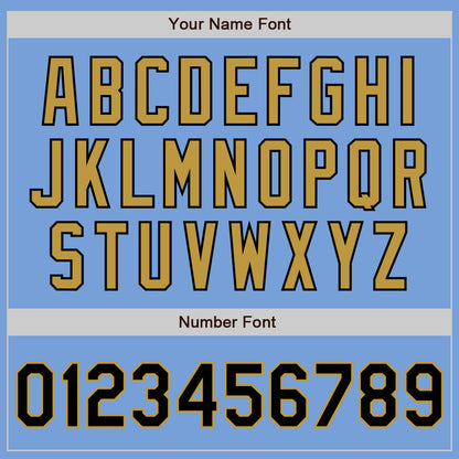 Custom Light Blue Black-Old Gold Authentic Two Tone Baseball Jersey - Sky-Custom