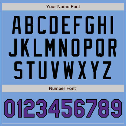 Custom Light Blue Purple-Black Authentic Two Tone Baseball Jersey - Sky-Custom