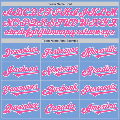 Custom Light Blue Pink-White Authentic Two Tone Baseball Jersey - Sky-Custom