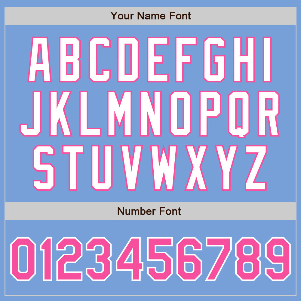 Custom Light Blue Pink-White Authentic Two Tone Baseball Jersey - Sky-Custom