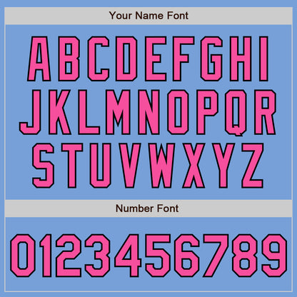 Custom Light Blue Pink-Black Authentic Two Tone Baseball Jersey - Sky-Custom