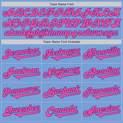 Custom Light Blue Pink-Purple Authentic Two Tone Baseball Jersey - Sky-Custom
