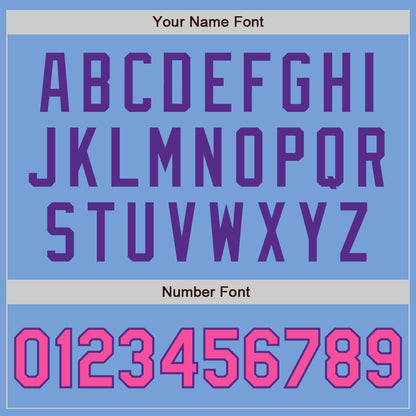 Custom Light Blue Pink-Purple Authentic Two Tone Baseball Jersey - Sky-Custom