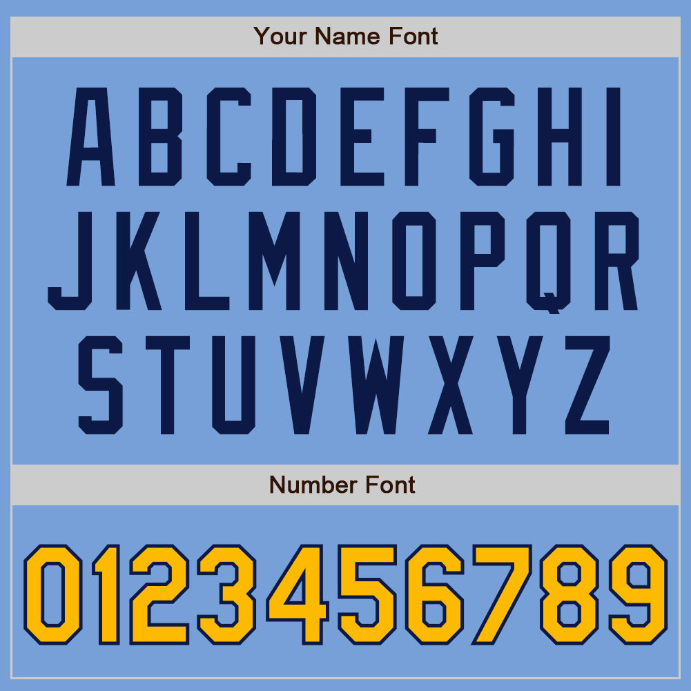 Custom Light Blue Gold-Navy Authentic Two Tone Baseball Jersey - Sky-Custom