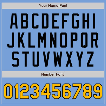 Custom Light Blue Gold-Black Authentic Two Tone Baseball Jersey - Sky-Custom