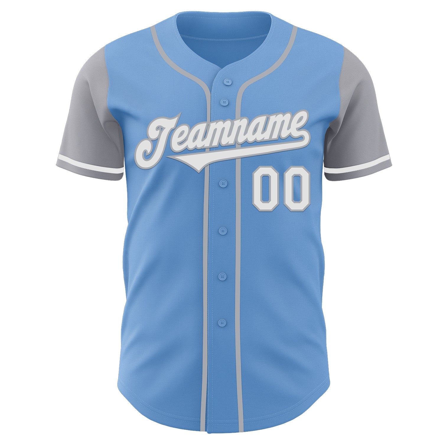Custom Light Blue White-Gray Authentic Two Tone Baseball Jersey - Sky-Custom
