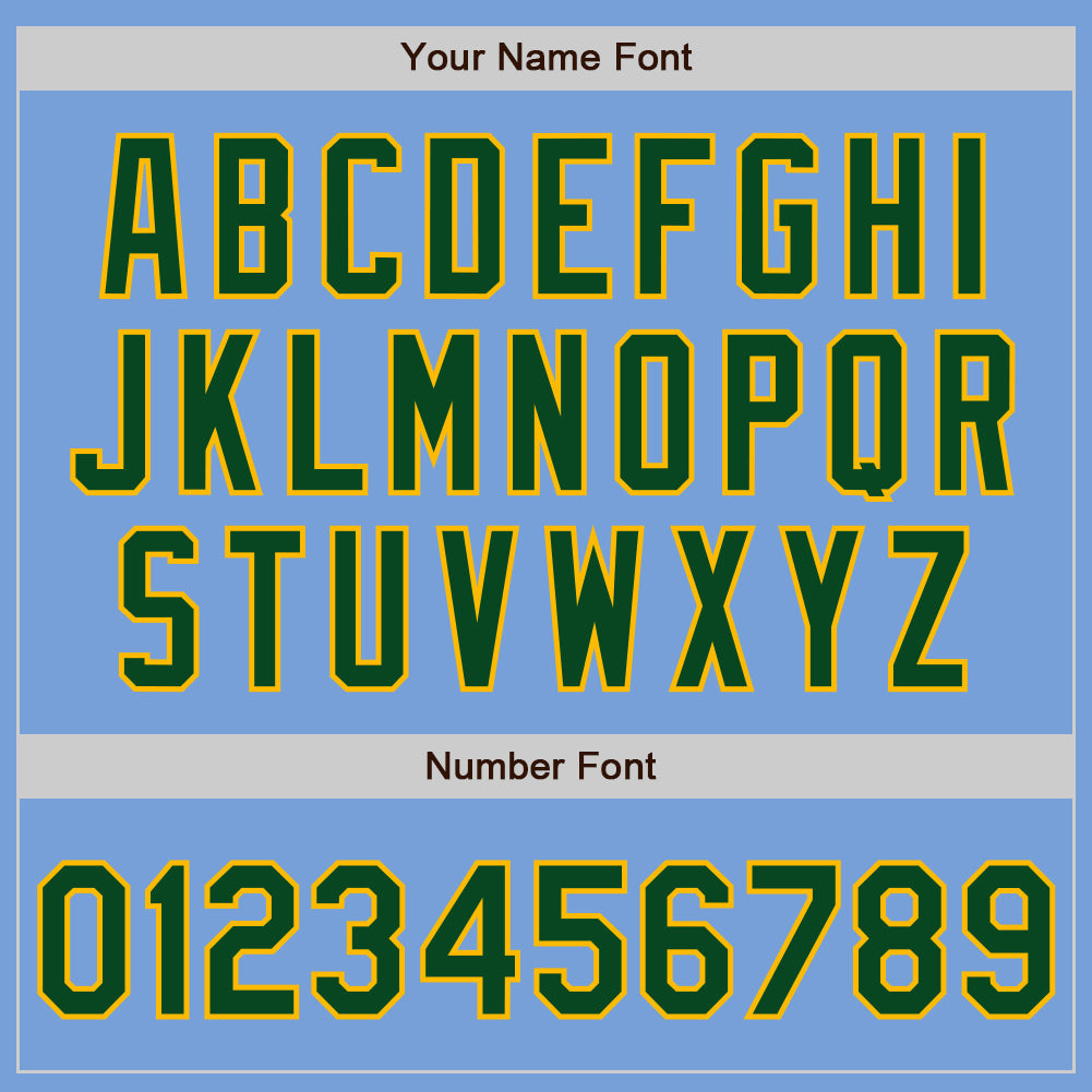 Custom Light Blue Green-Gold Authentic Two Tone Baseball Jersey - Sky-Custom