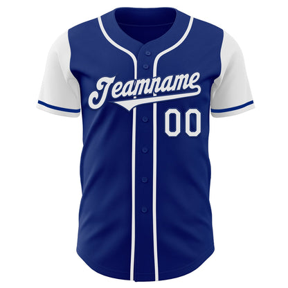 Custom Royal White Authentic Two Tone Baseball Jersey - Sky-Custom