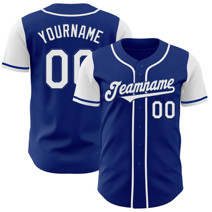 Custom Royal White Authentic Two Tone Baseball Jersey - Sky-Custom
