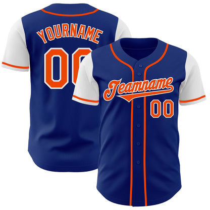 Custom Royal Orange-White Authentic Two Tone Baseball Jersey - Sky-Custom