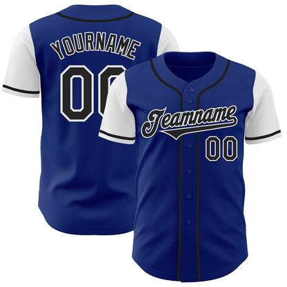 Custom Royal Black-White Authentic Two Tone Baseball Jersey - Sky-Custom