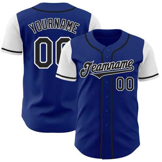 Custom Royal Black-White Authentic Two Tone Baseball Jersey - Sky-Custom