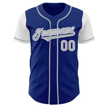Custom Royal Gray-White Authentic Two Tone Baseball Jersey - Sky-Custom