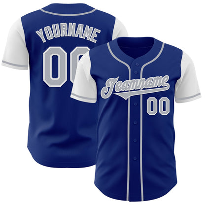 Custom Royal Gray-White Authentic Two Tone Baseball Jersey - Sky-Custom
