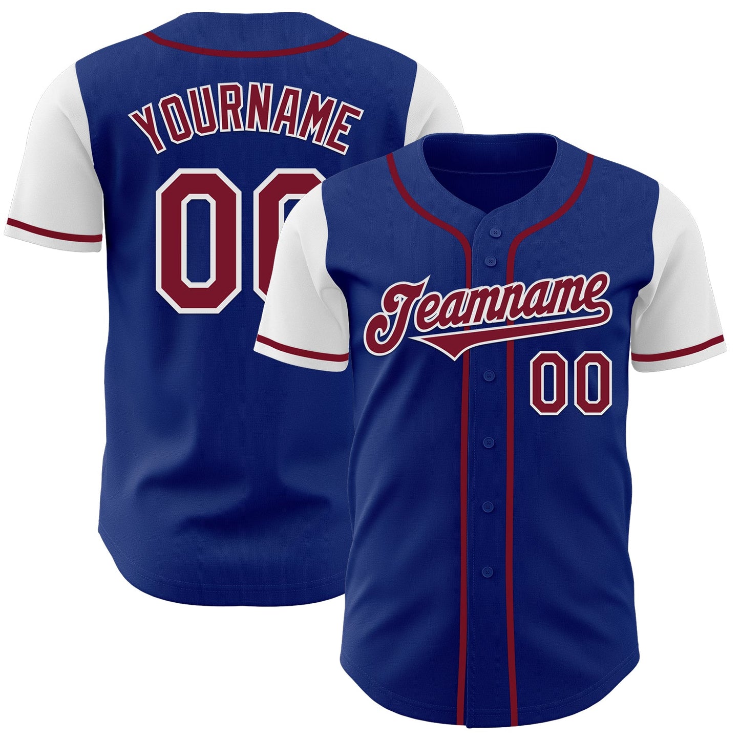 Custom Royal Crimson-White Authentic Two Tone Baseball Jersey - Sky-Custom