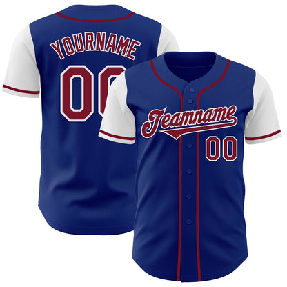 Custom Royal Crimson-White Authentic Two Tone Baseball Jersey - Sky-Custom