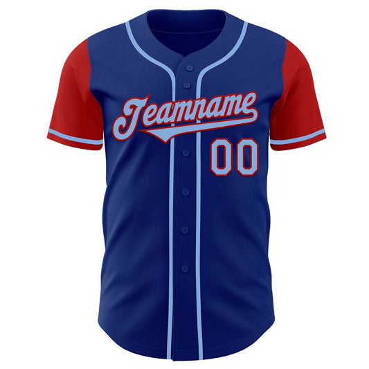 Custom Royal Light Blue-Gold Authentic Two Tone Baseball Jersey - Sky-Custom