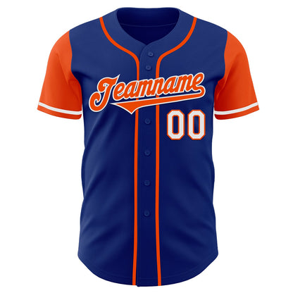 Custom Royal Orange-White Authentic Two Tone Baseball Jersey - Sky-Custom