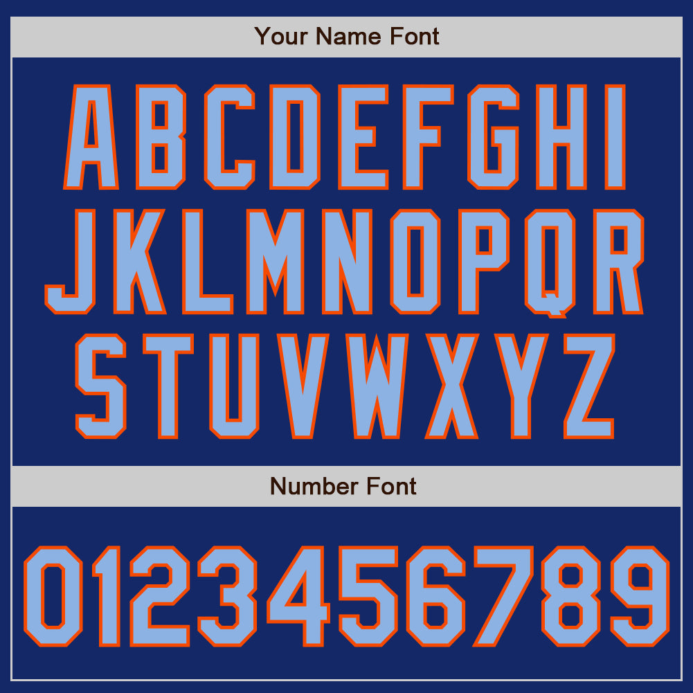 Custom Royal Light Blue-Orange Authentic Two Tone Baseball Jersey - Sky-Custom