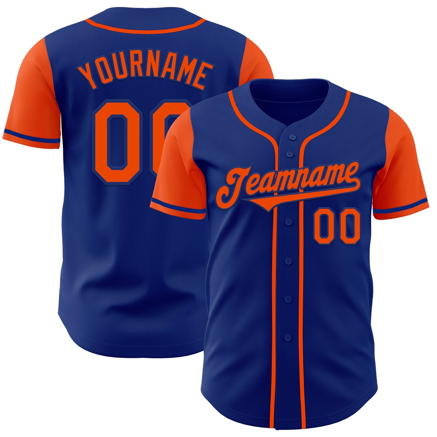 Custom Royal Orange Authentic Two Tone Baseball Jersey - Sky-Custom