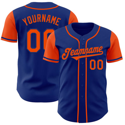 Custom Royal Orange Authentic Two Tone Baseball Jersey - Sky-Custom