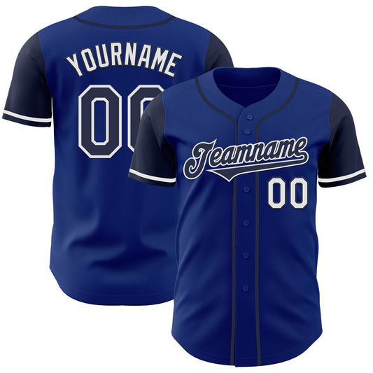 Custom Royal Navy-White Authentic Two Tone Baseball Jersey - Sky-Custom