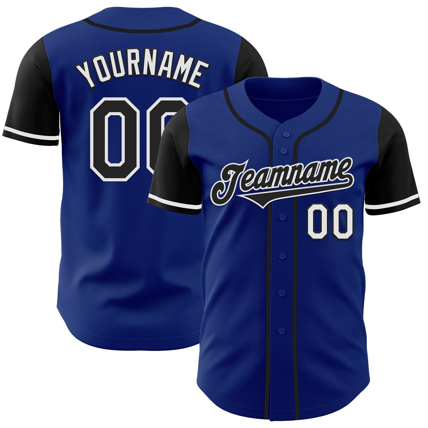 Custom Royal Black-White Authentic Two Tone Baseball Jersey - Sky-Custom