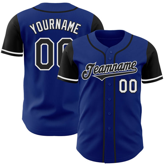 Custom Royal Black-White Authentic Two Tone Baseball Jersey - Sky-Custom