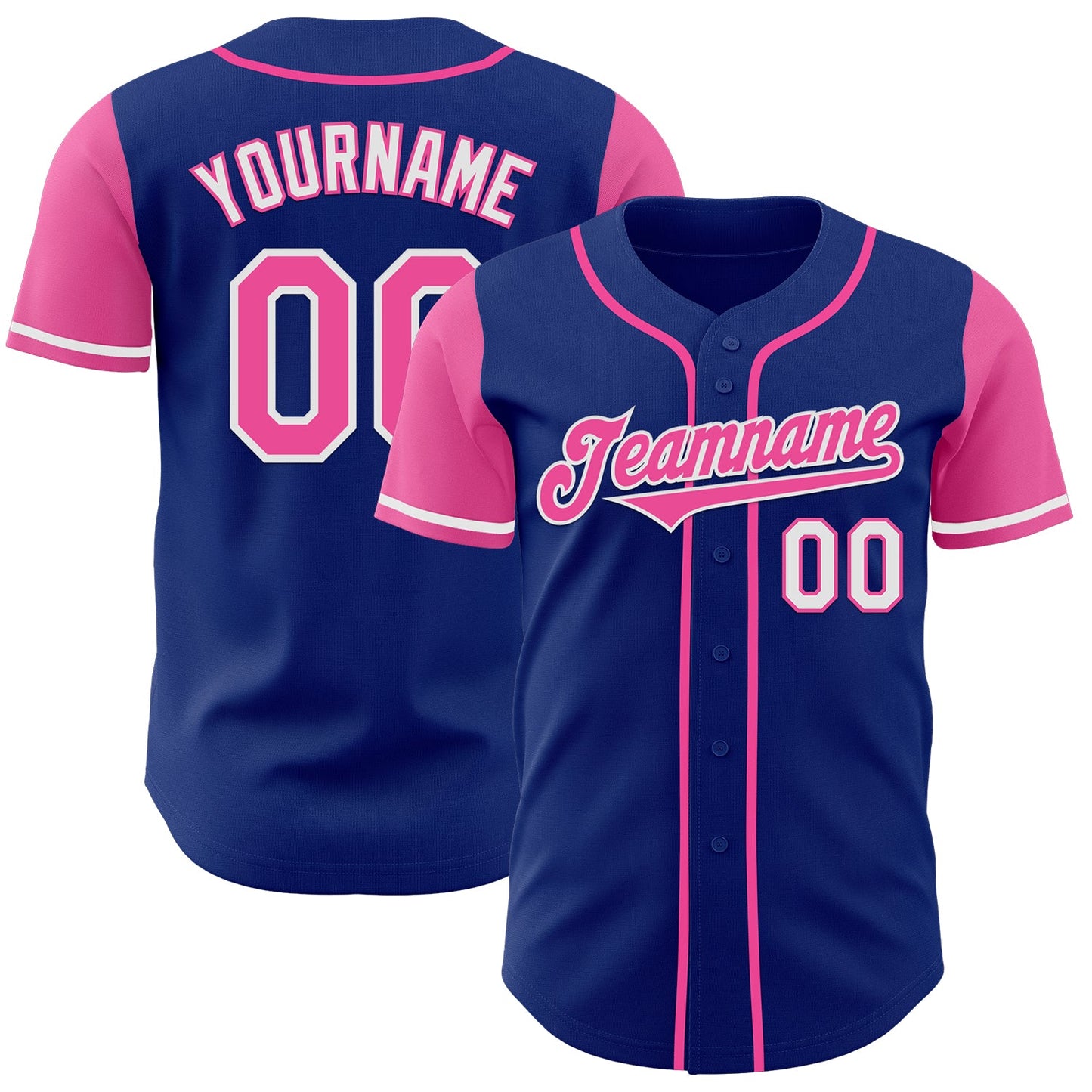 Custom Royal Pink-White Authentic Two Tone Baseball Jersey - Sky-Custom
