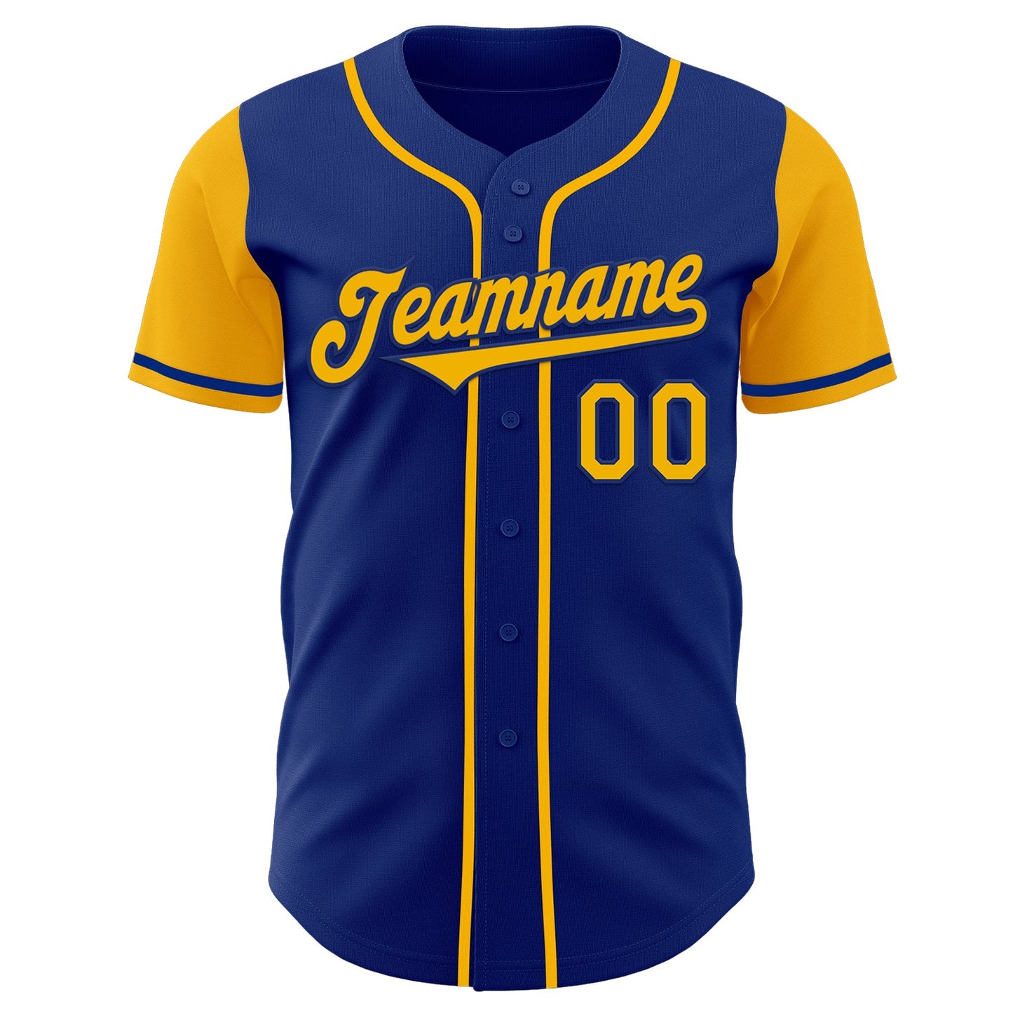 Custom Royal Gold Authentic Two Tone Baseball Jersey - Sky-Custom
