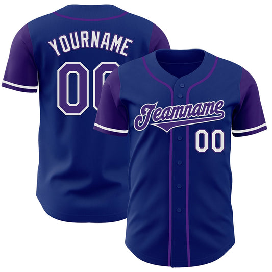 Custom Royal Purple-White Authentic Two Tone Baseball Jersey - Sky-Custom