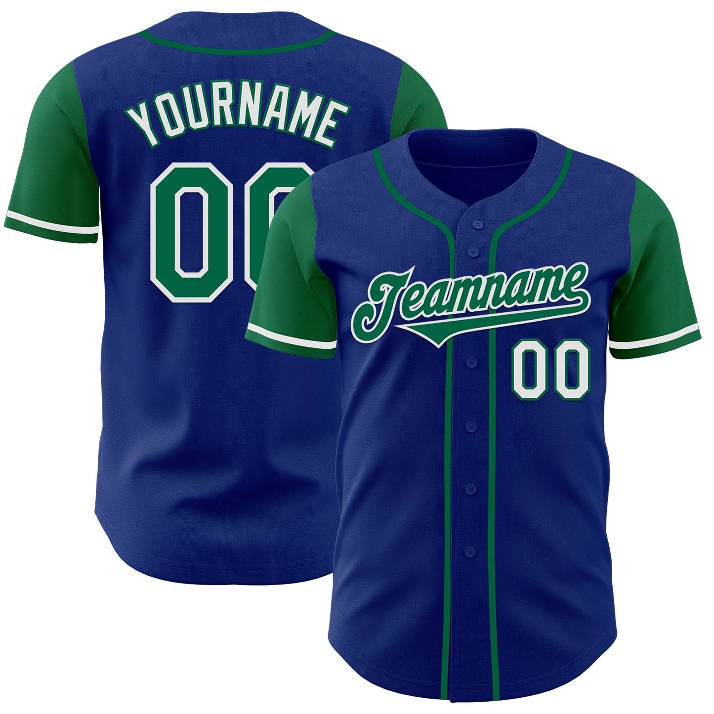 Custom Royal Kelly Green-White Authentic Two Tone Baseball Jersey - Sky-Custom