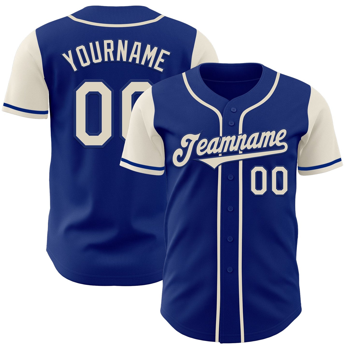 Custom Royal Cream Authentic Two Tone Baseball Jersey - Sky-Custom